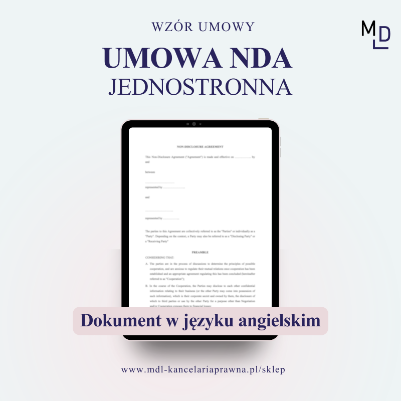 Umowa NDA: Jednostronna