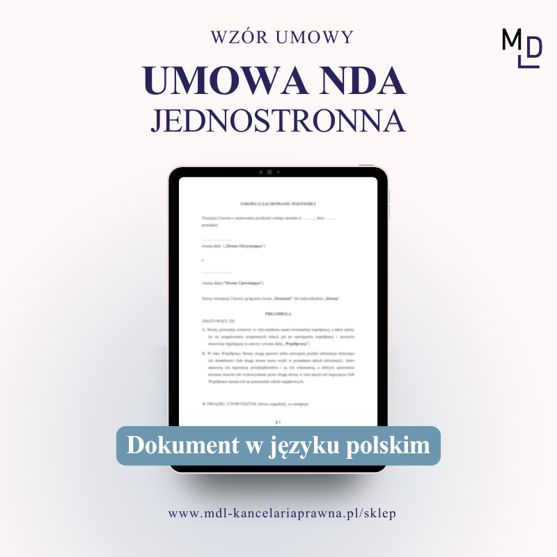 Umowa NDA: Jednostronna