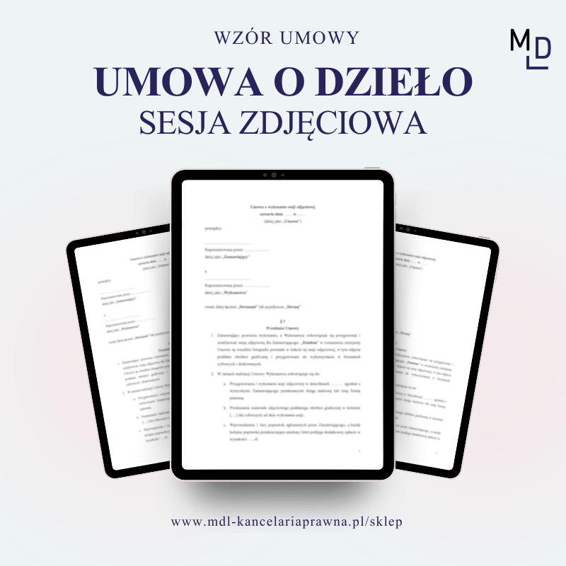 Umowa o dzieło: Wykonanie sesji zdjęciowej