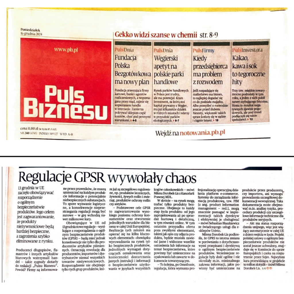 GPSR – rozporządzenie o&nbsp;ogólnym bezpieczeństwie produktów